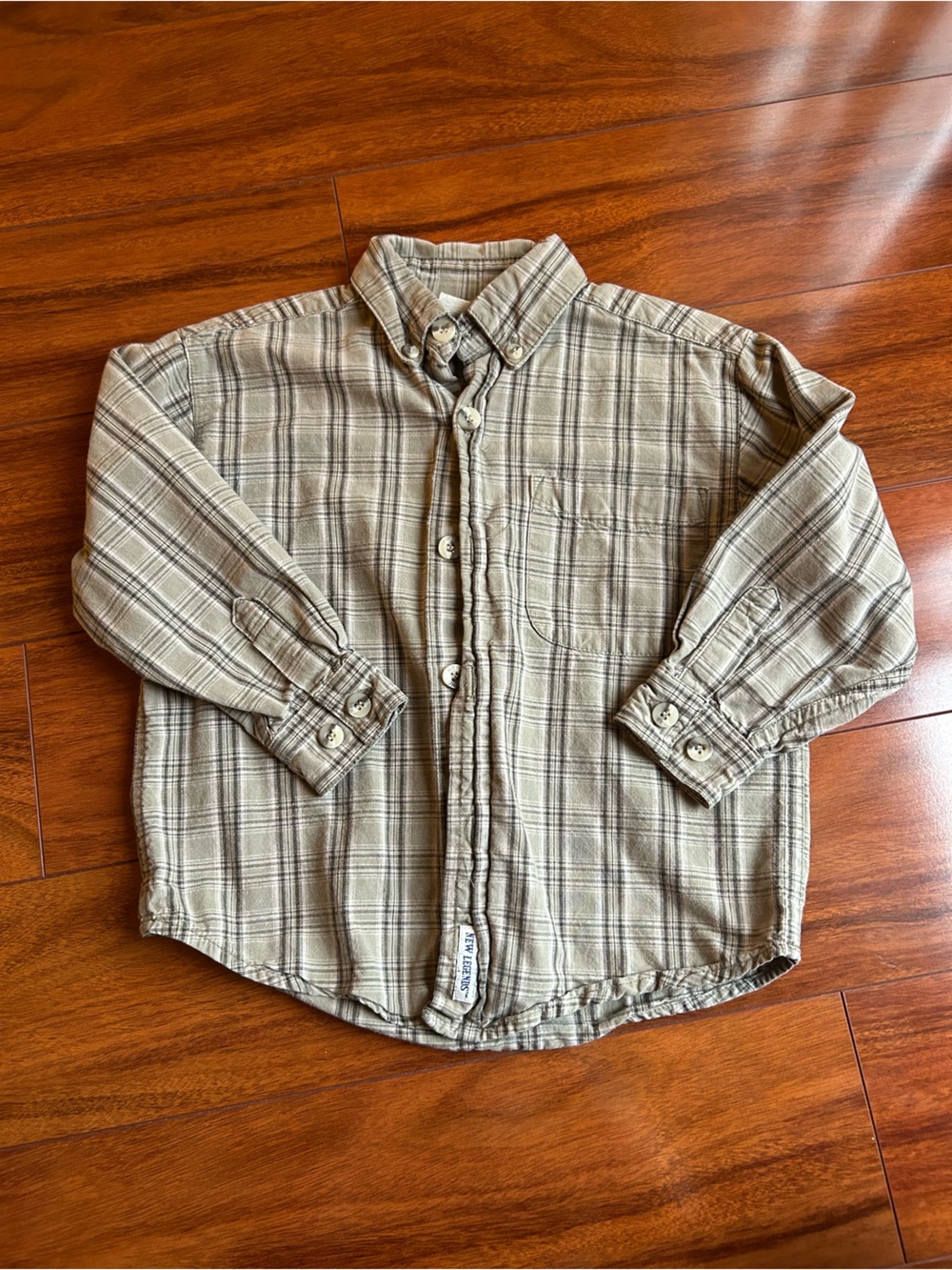 Toddler Beige Button Down